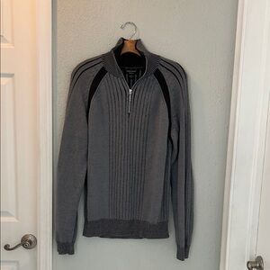 Guess Men's Charcoal Zip-Up Sweater